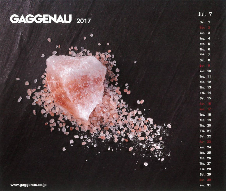 Gaggenau Calendar(ガゲナウ　カレンダー) 2016.7